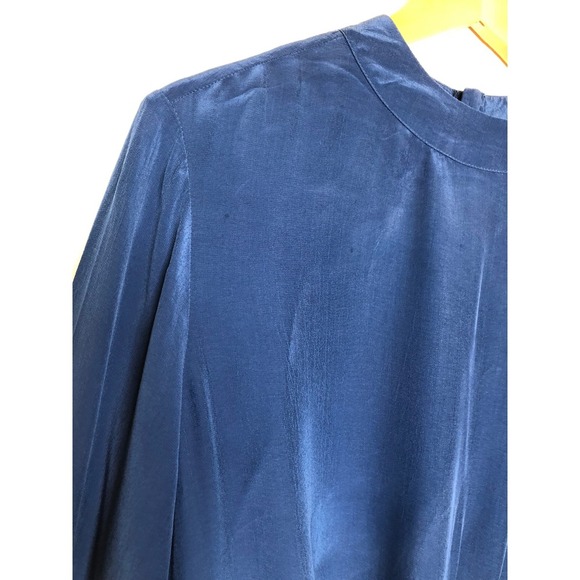 Scotch & Soda Blue Long Sleeve Knot Front Blouse Top Size Large Office - Picture 13 of 16